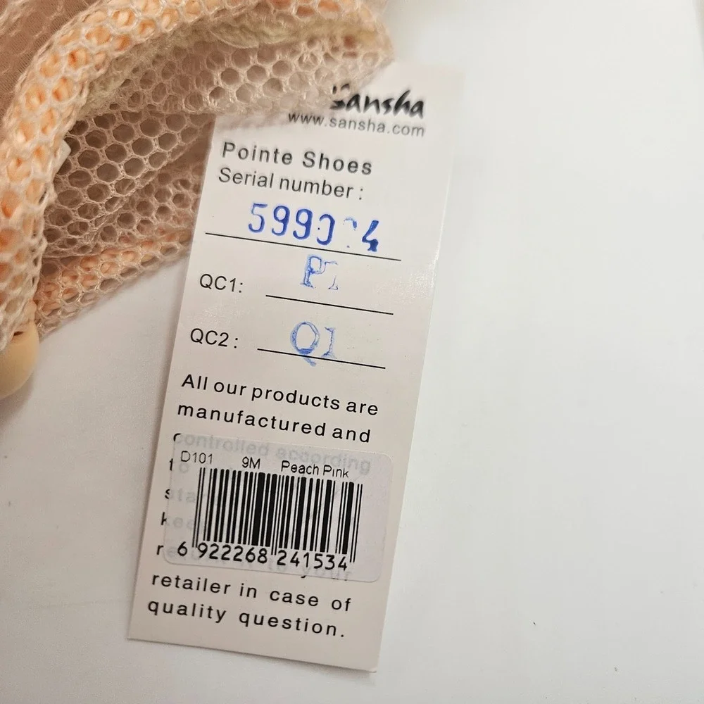 Sansha Debutante D101 Pointe Shoes 9M Peach Pink Ballet Dance NIB